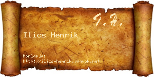 Ilics Henrik névjegykártya